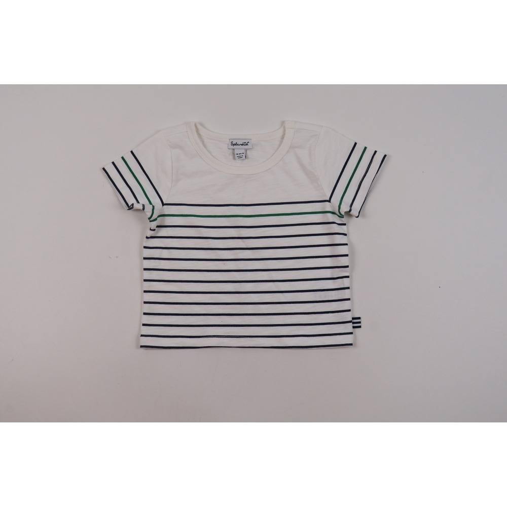 Splendid T-Shirt Striped White Blue Green 18-24 M Cotton